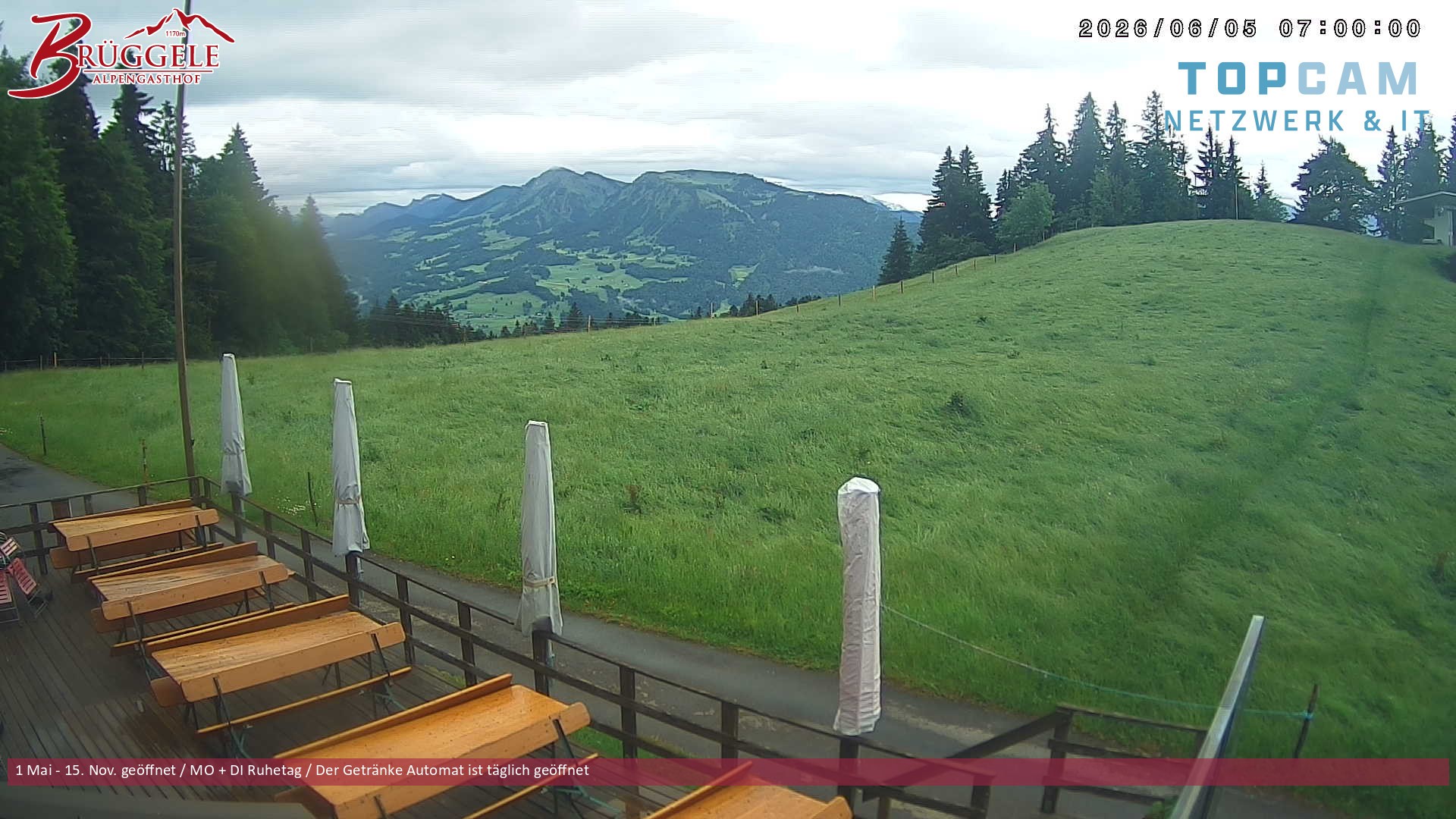 Archiv Foto Webcam Alberschwende, Alpengasthof Brüggele