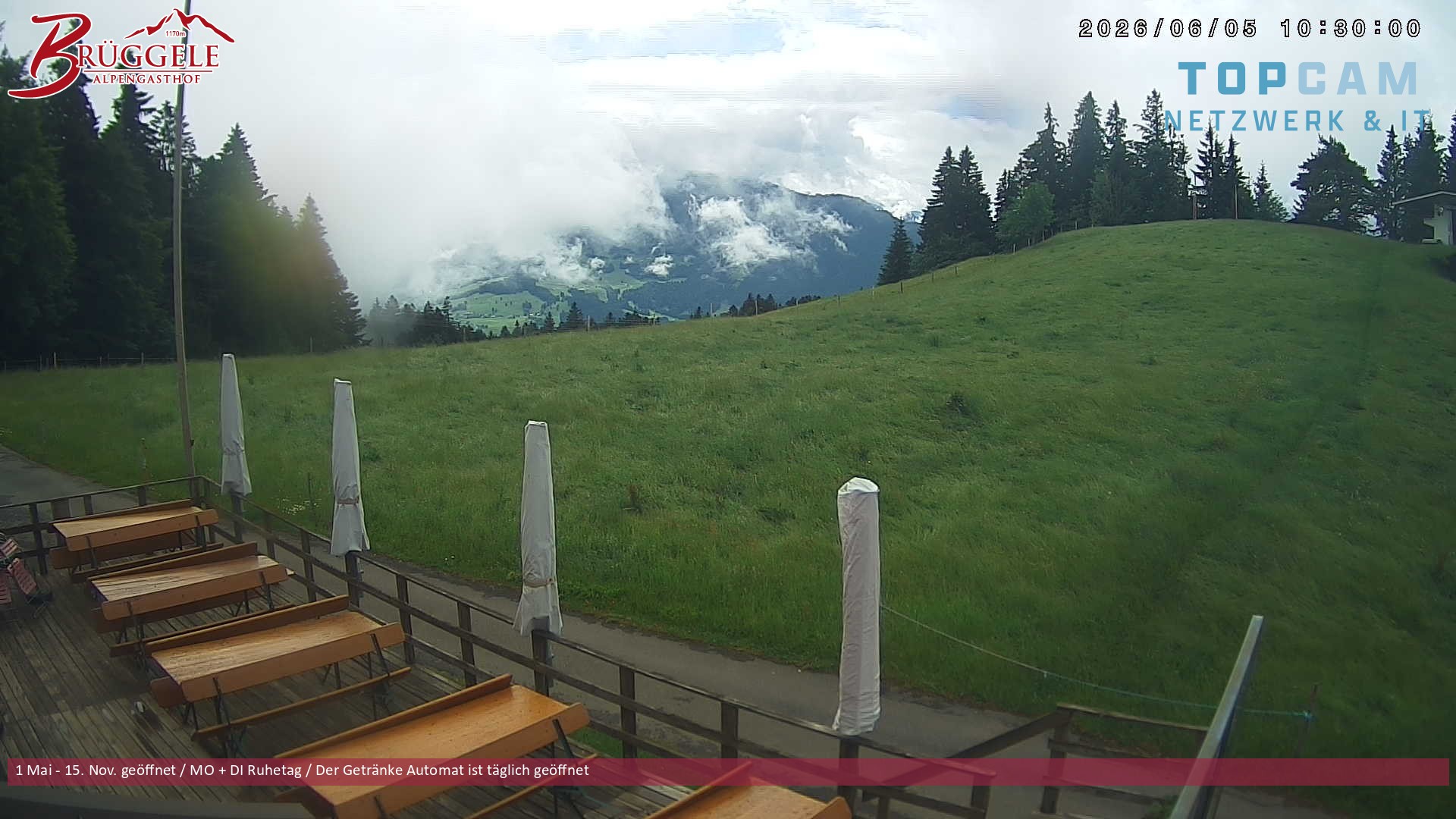 Archiv Foto Webcam Alberschwende, Alpengasthof Brüggele