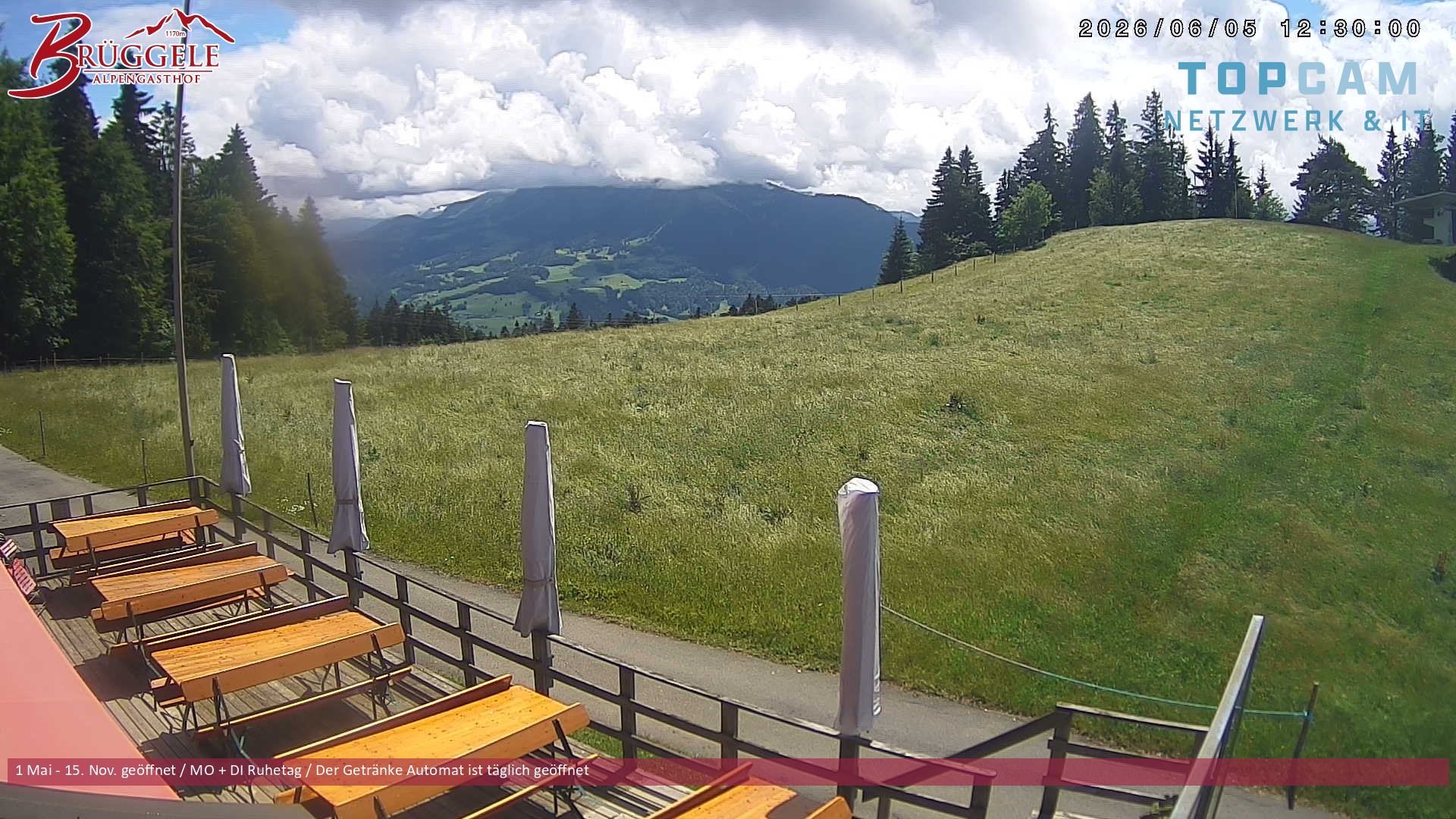 Archiv Foto Webcam Alberschwende, Alpengasthof Brüggele