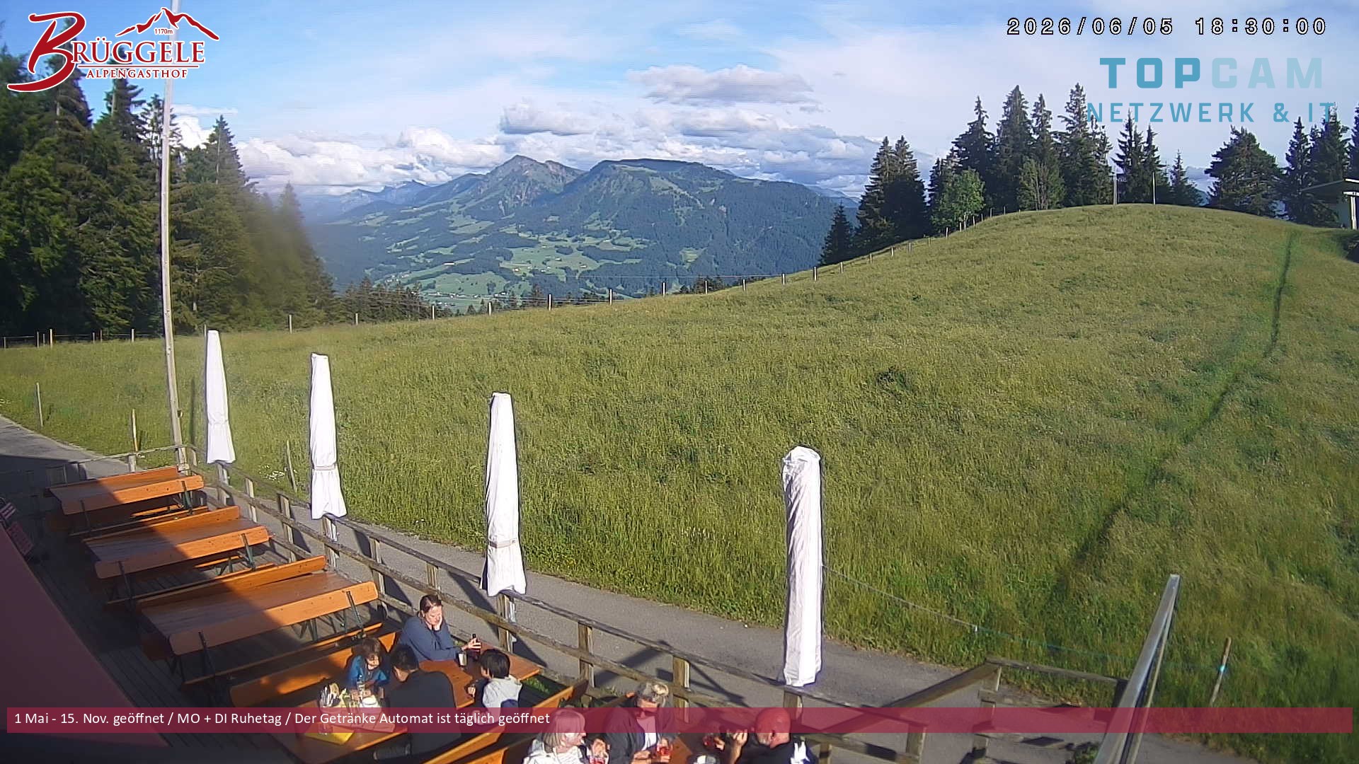 Archiv Foto Webcam Alberschwende, Alpengasthof Brüggele