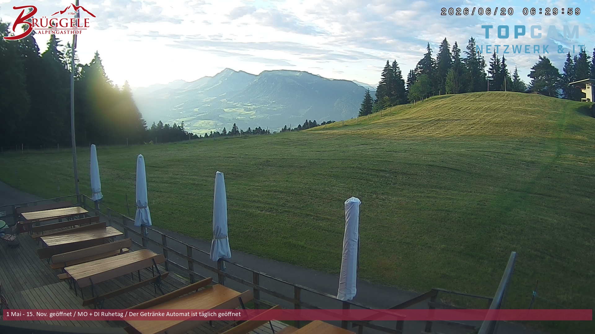 Archiv Foto Webcam Alberschwende, Alpengasthof Brüggele