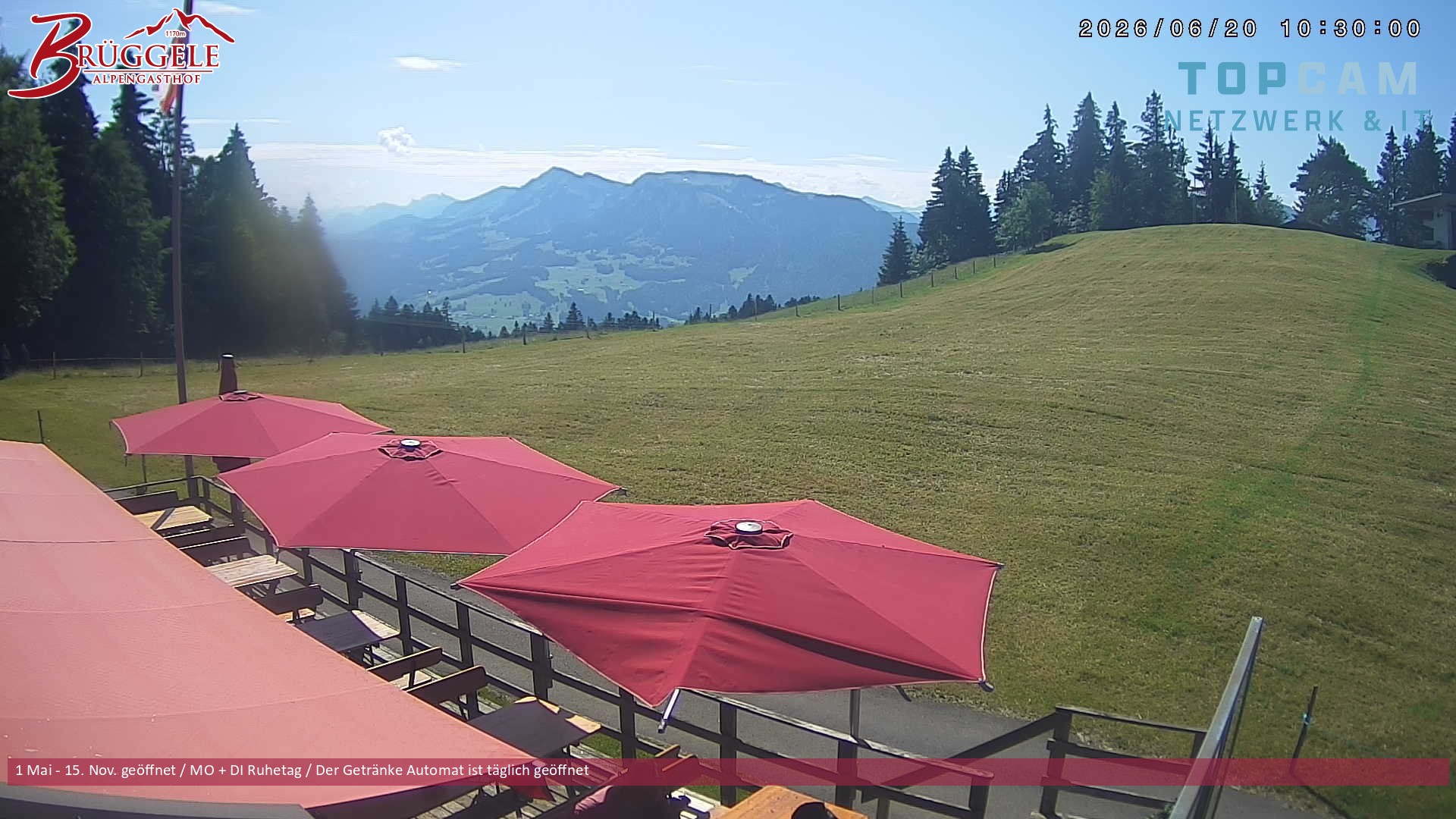 Archiv Foto Webcam Alberschwende, Alpengasthof Brüggele