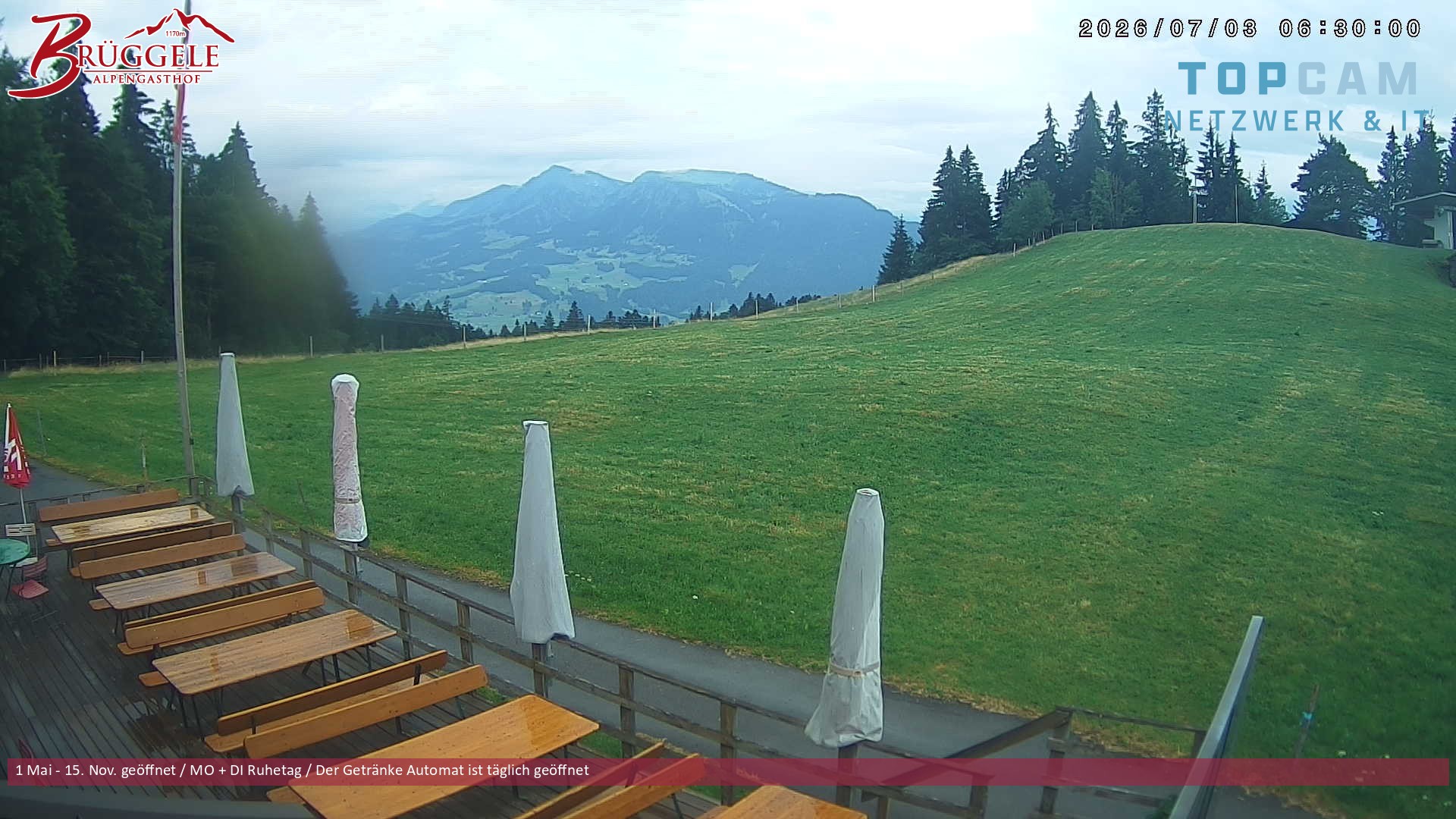 Archiv Foto Webcam Alberschwende, Alpengasthof Brüggele