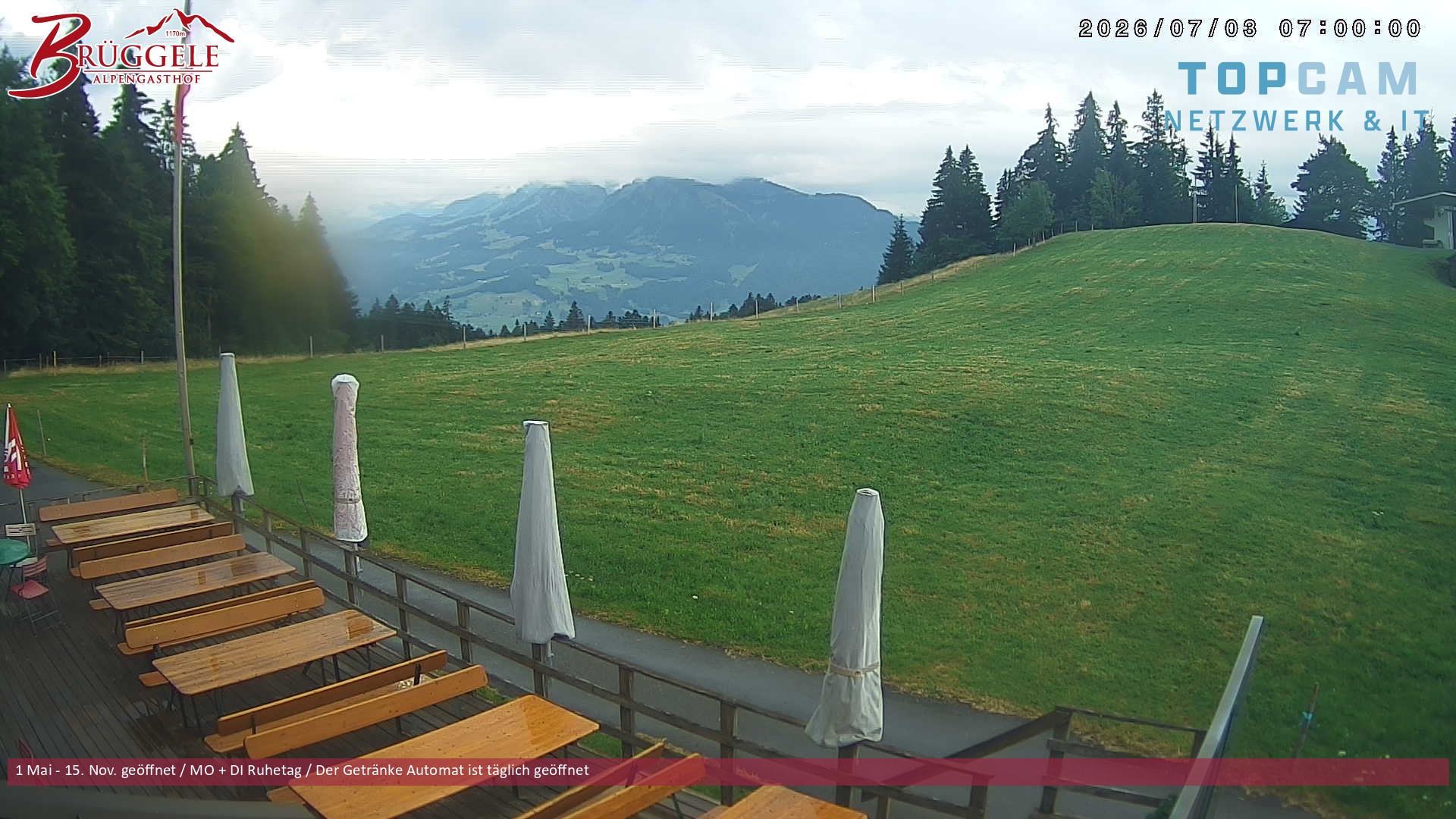 Archiv Foto Webcam Alberschwende, Alpengasthof Brüggele
