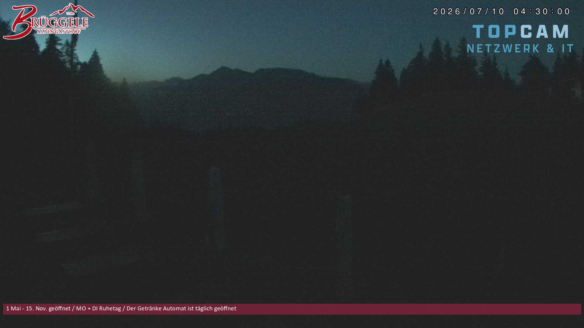 Archiv Foto Webcam Alberschwende, Alpengasthof Brüggele