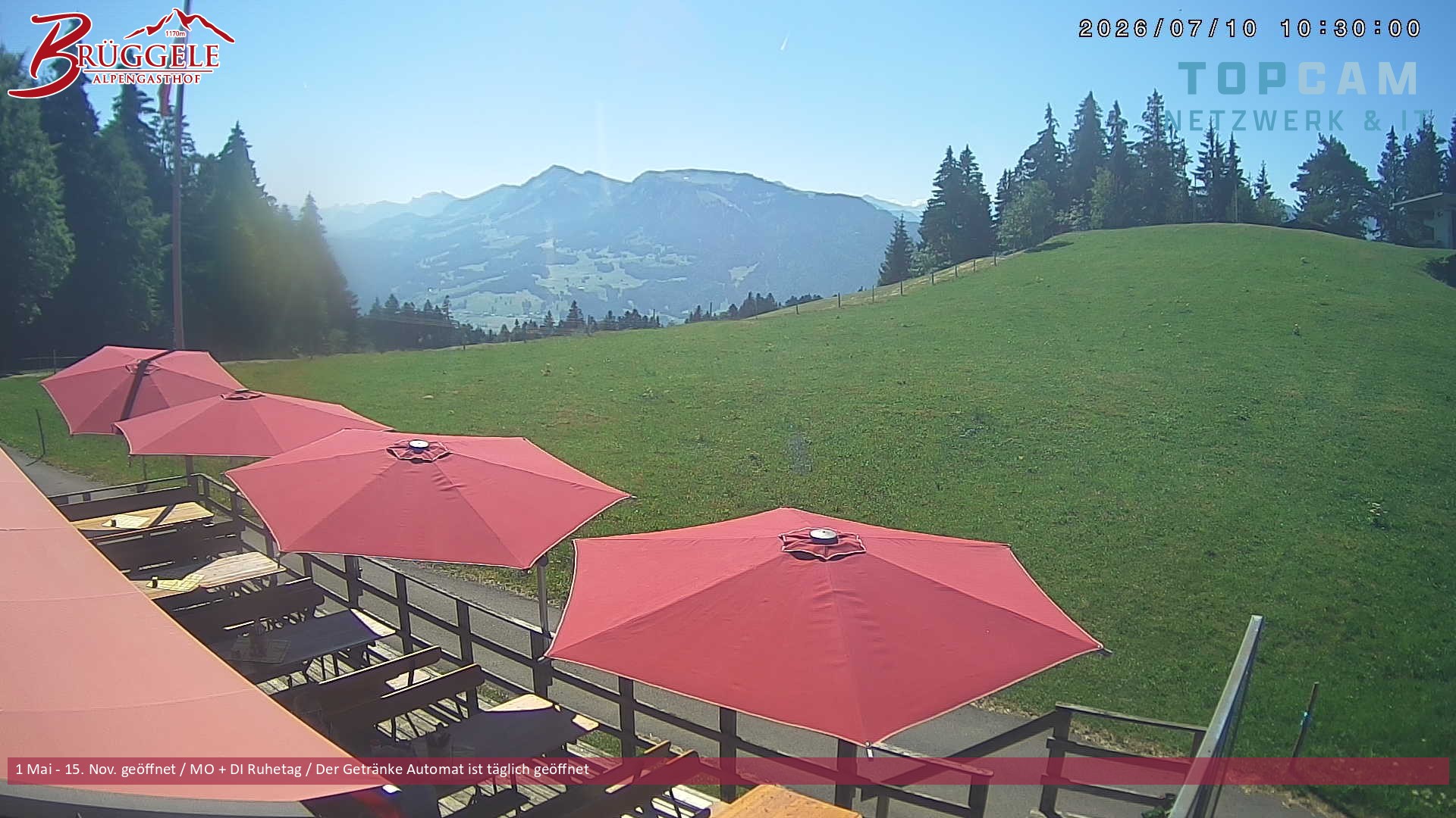 Archiv Foto Webcam Alberschwende, Alpengasthof Brüggele