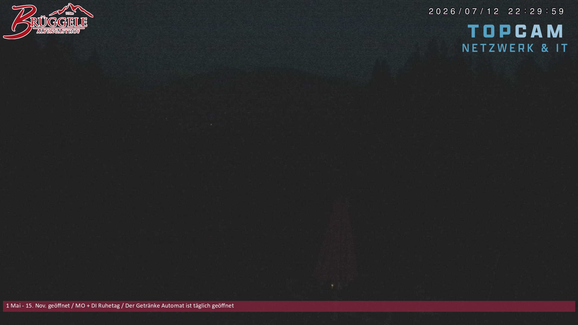 Archived image Webcam Alberschwende, mountain restaurant Brueggele