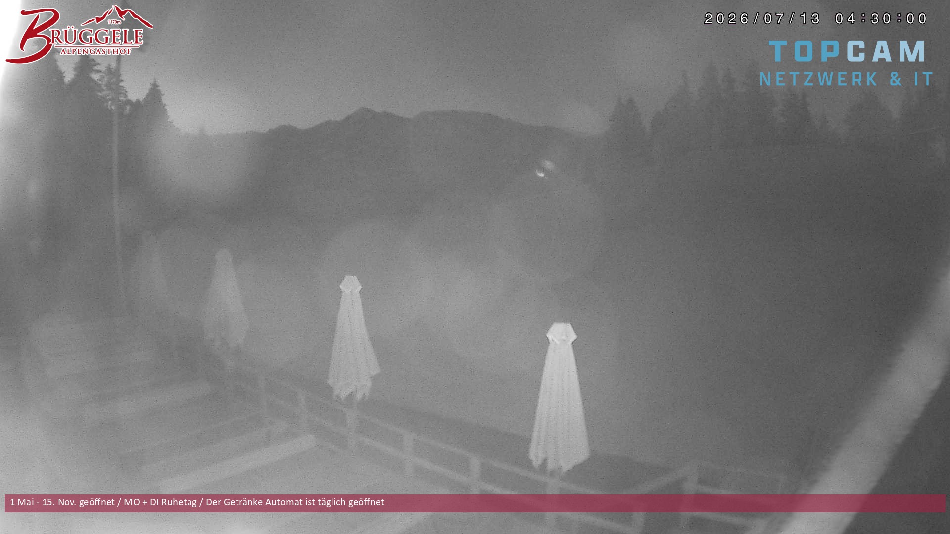 Archiv Foto Webcam Alberschwende, Alpengasthof Brüggele