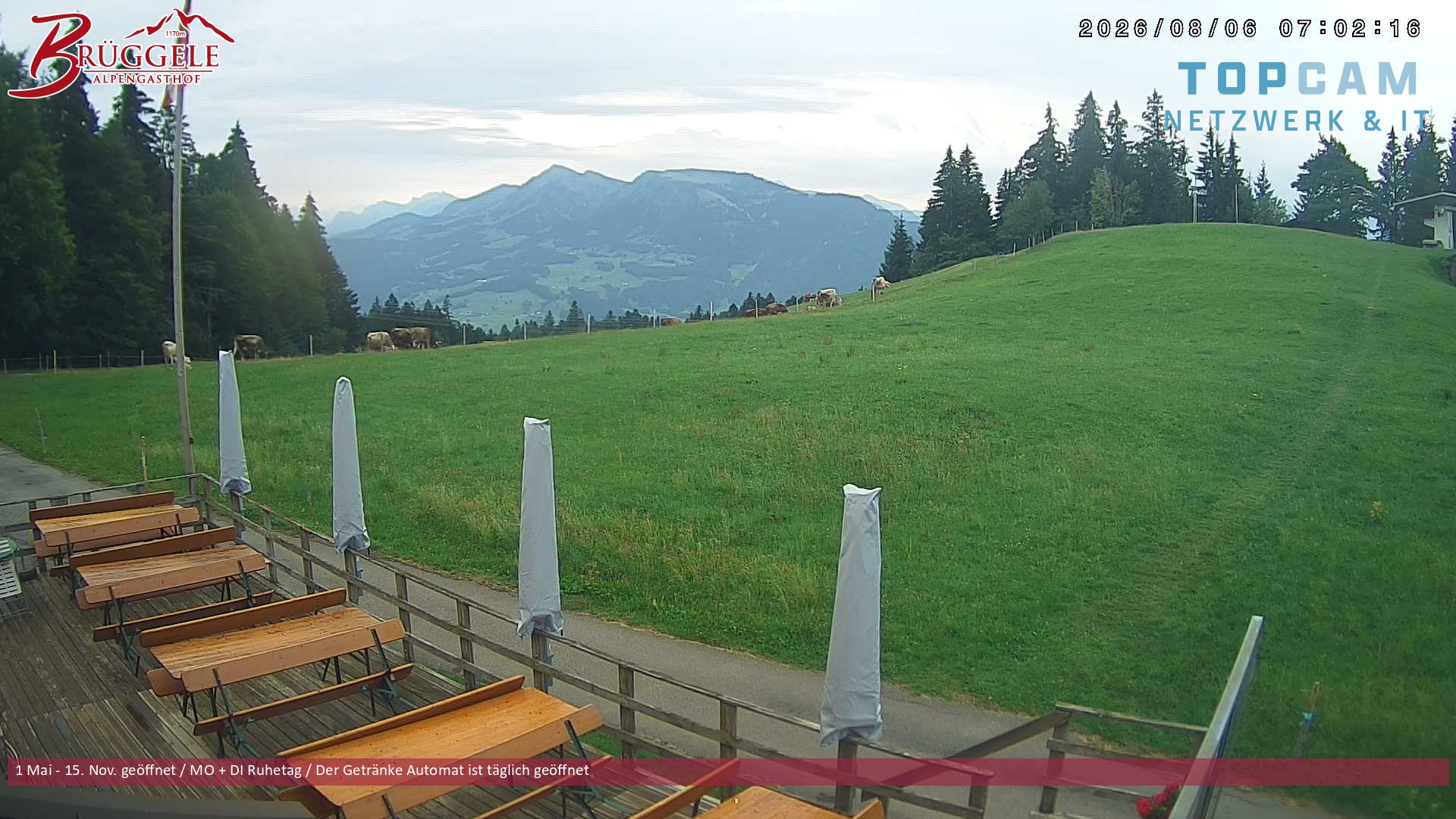 Archiv Foto Webcam Alberschwende, Alpengasthof Brüggele