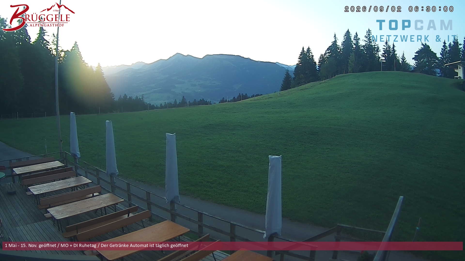 Archiv Foto Webcam Alberschwende, Alpengasthof Brüggele