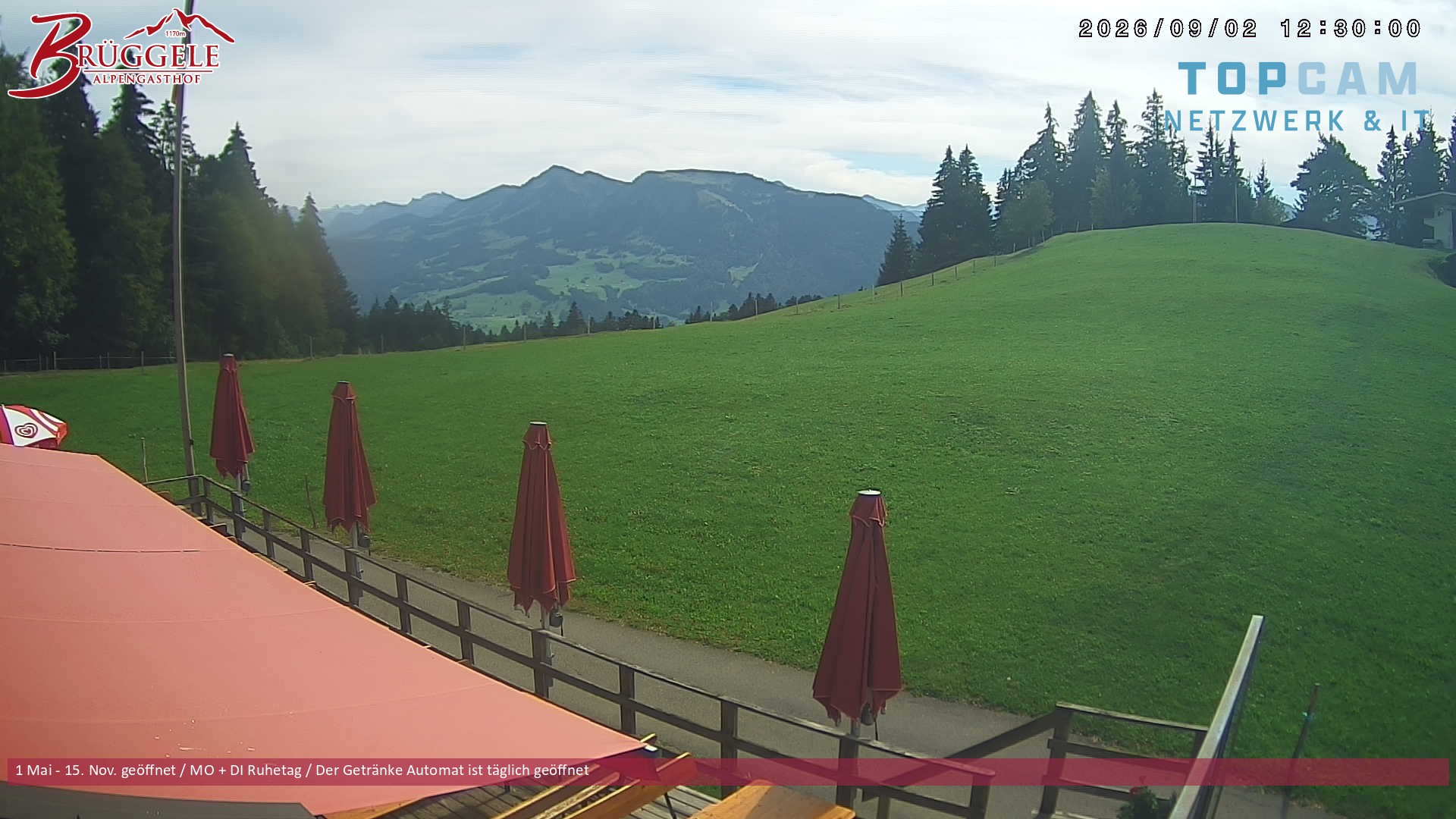 Archiv Foto Webcam Alberschwende, Alpengasthof Brüggele