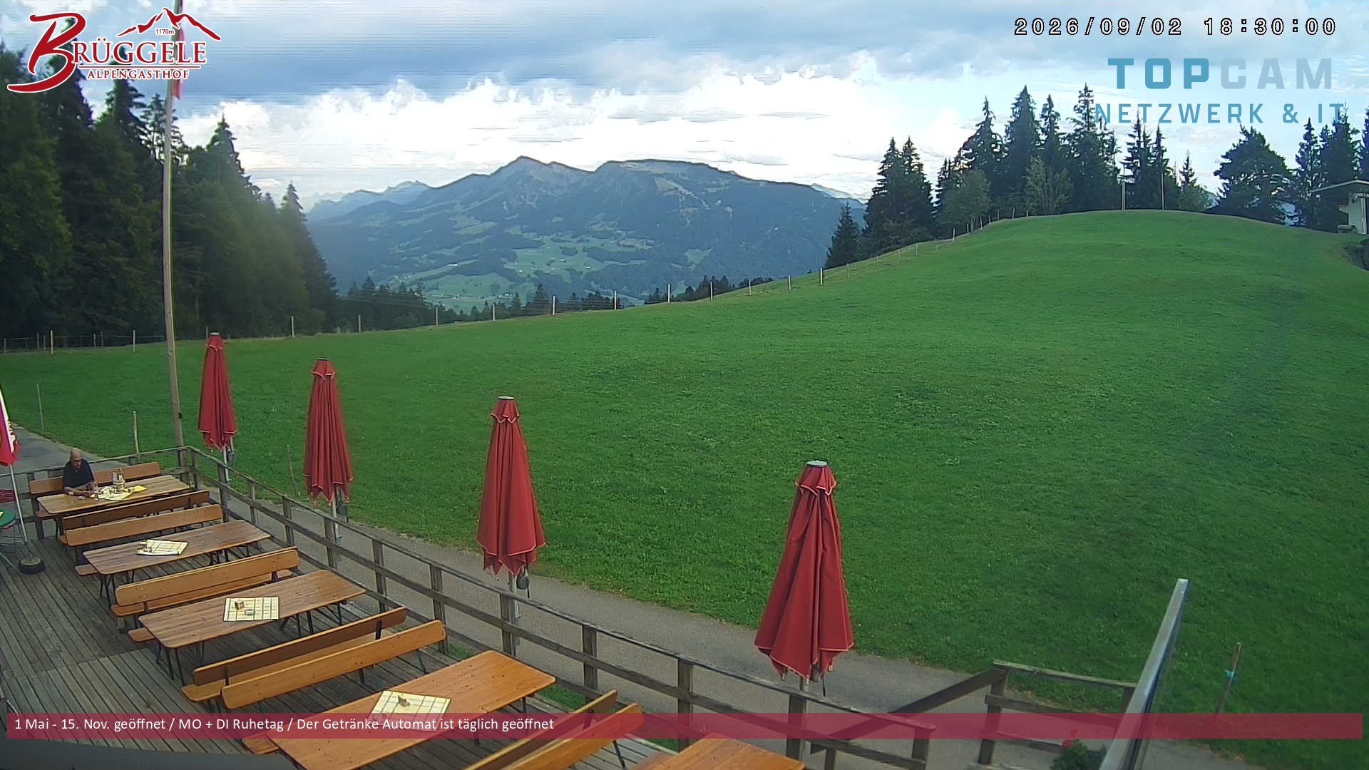 Archiv Foto Webcam Alberschwende, Alpengasthof Brüggele