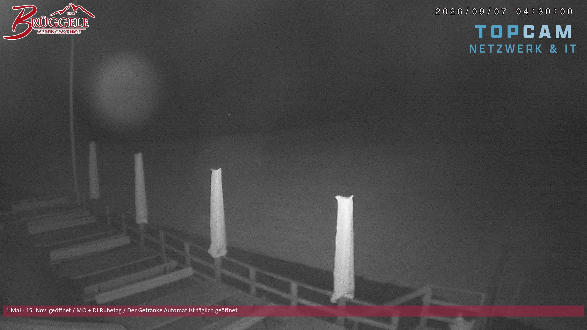 Archived image Webcam Alberschwende, mountain restaurant Brueggele