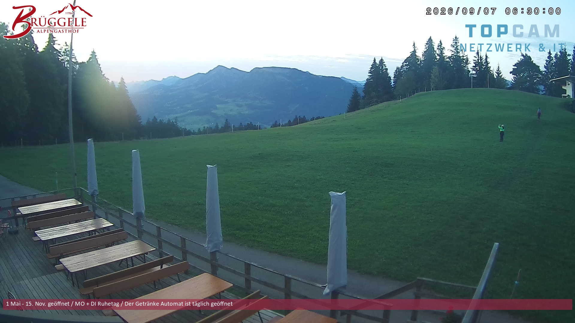 Archived image Webcam Alberschwende, mountain restaurant Brueggele