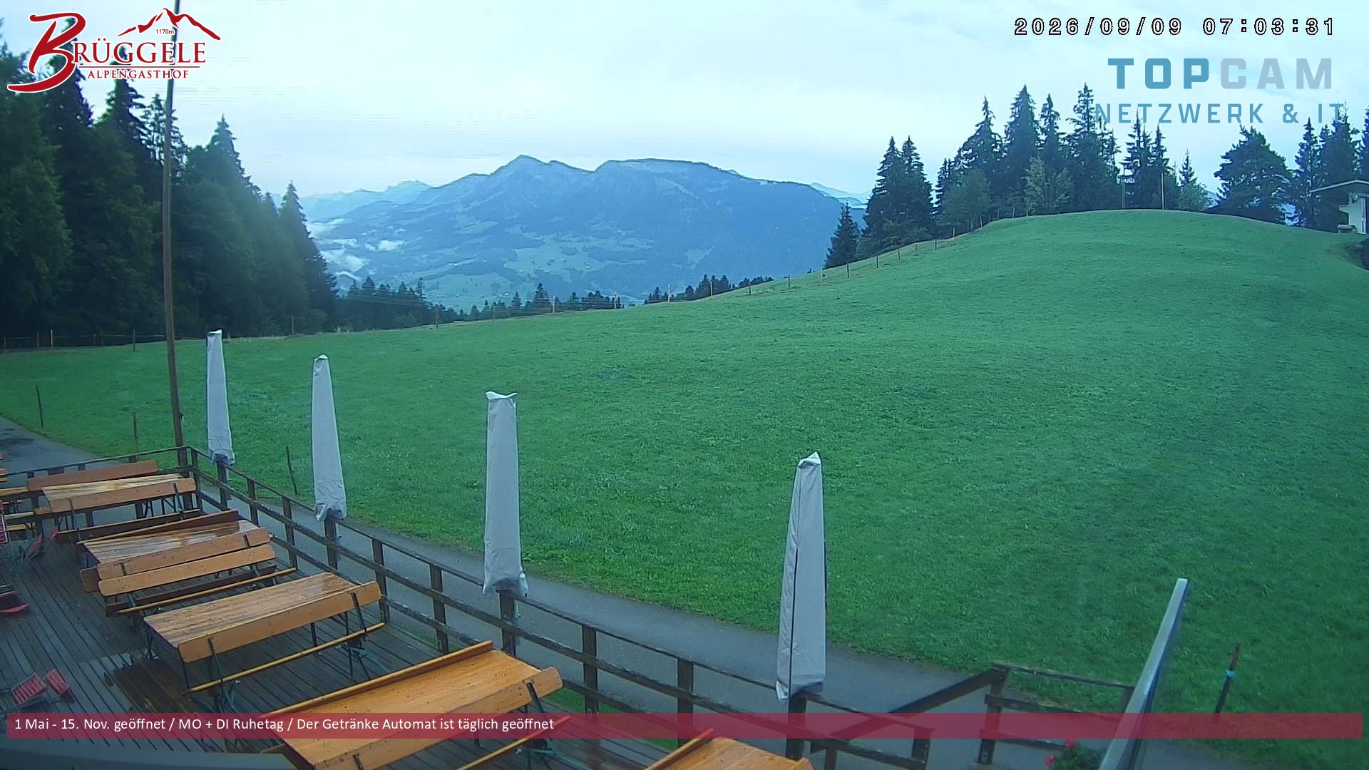 Archiv Foto Webcam Alberschwende, Alpengasthof Brüggele