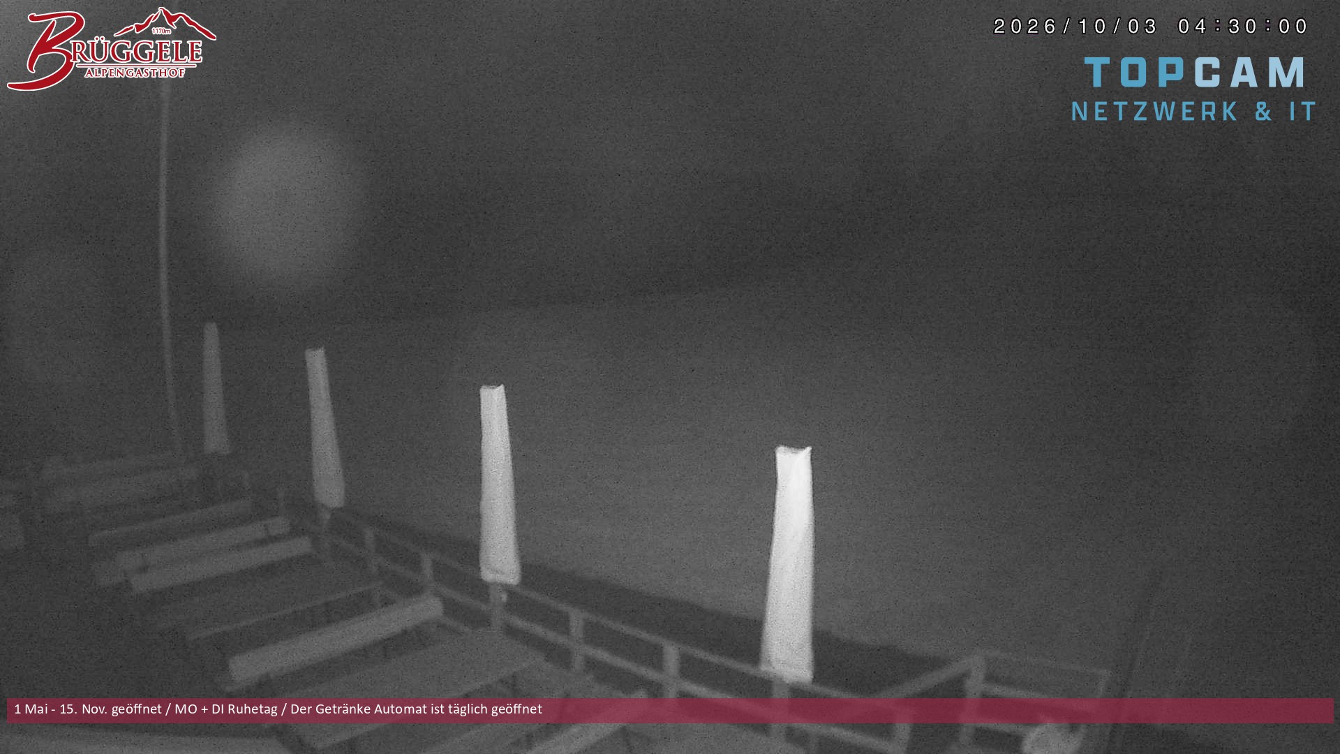 Archived image Webcam Alberschwende, mountain restaurant Brueggele