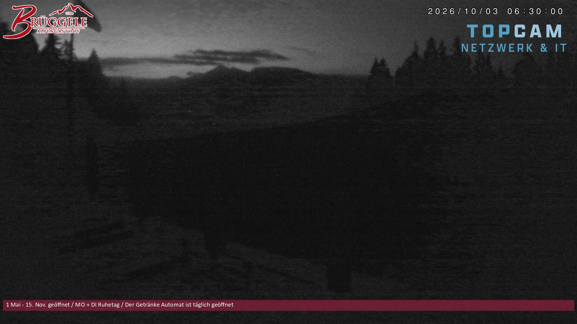 Archived image Webcam Alberschwende, mountain restaurant Brueggele