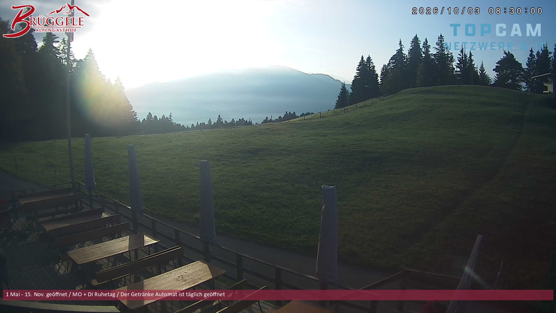 Archived image Webcam Alberschwende, mountain restaurant Brueggele
