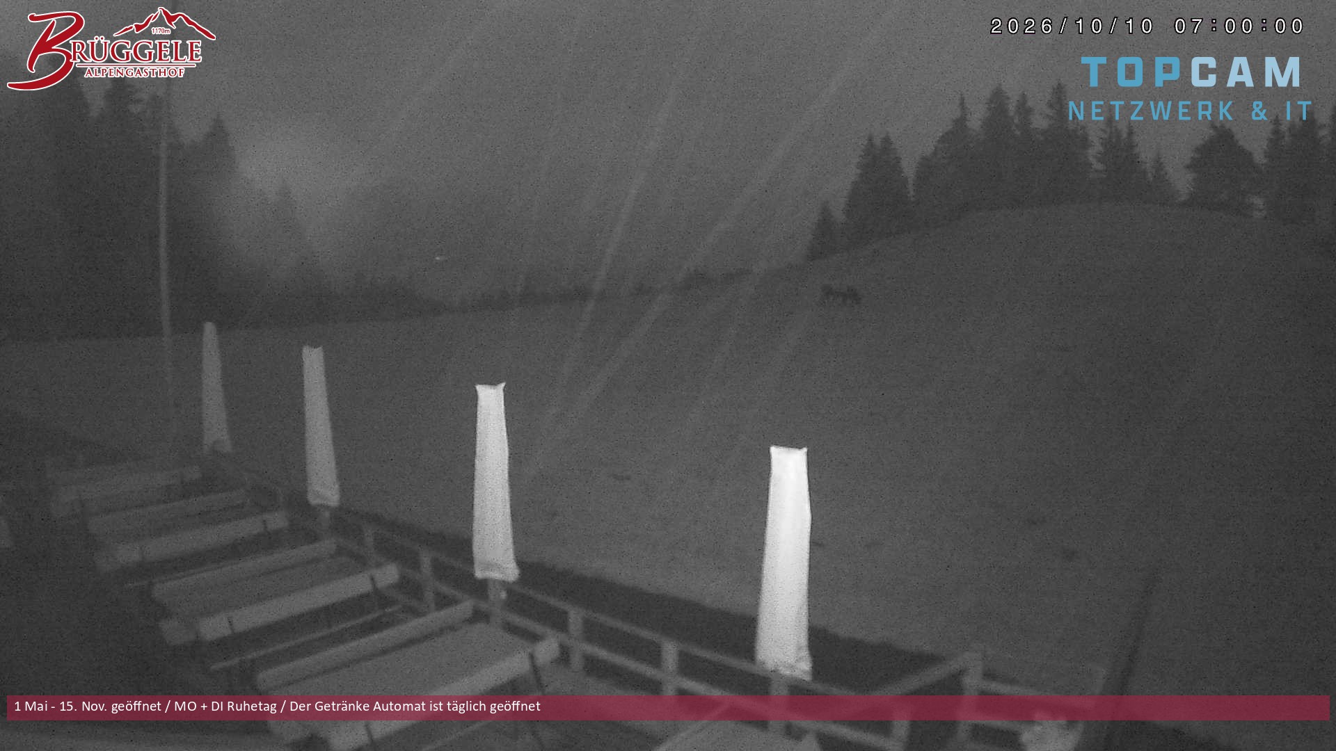 Archived image Webcam Alberschwende, mountain restaurant Brueggele