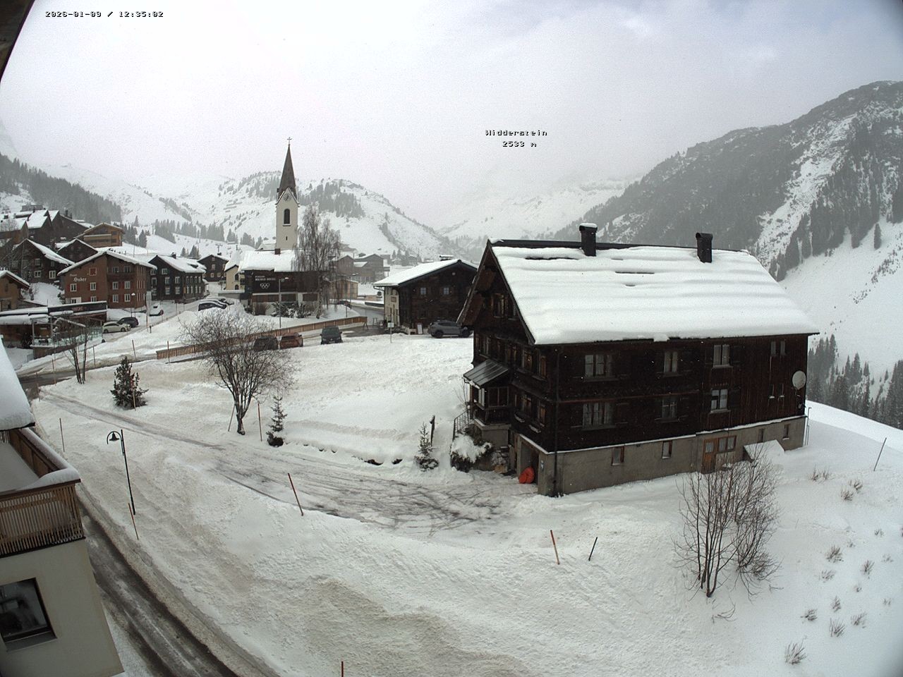 Archiv Foto Webcam Dorfzentrum von Warth