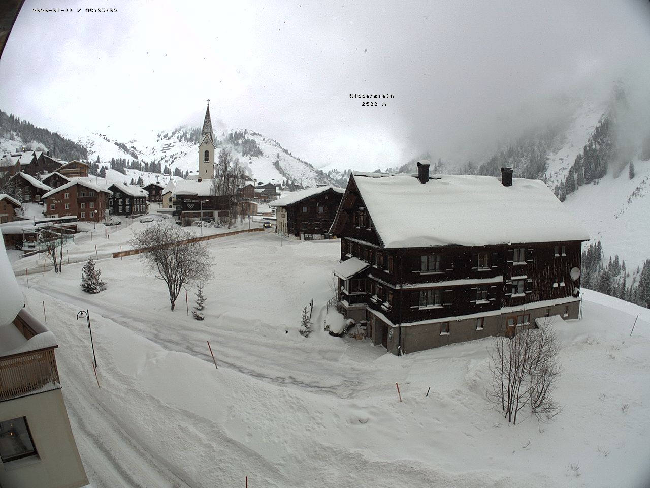 Archiv Foto Webcam Dorfzentrum von Warth