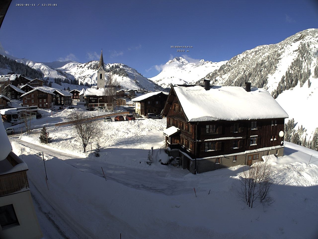 Archiv Foto Webcam Dorfzentrum von Warth