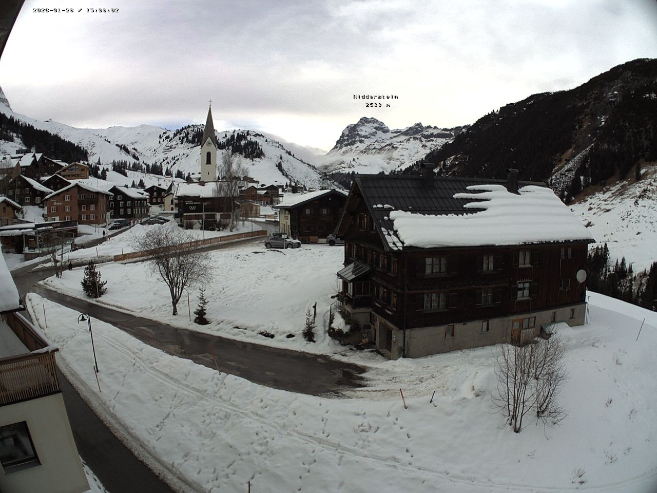 Archiv Foto Webcam Dorfzentrum von Warth