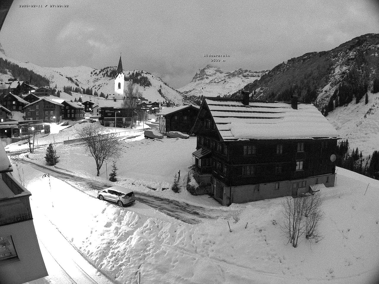 Archiv Foto Webcam Dorfzentrum von Warth