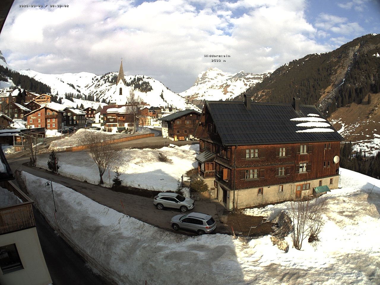 Archiv Foto Webcam Dorfzentrum von Warth