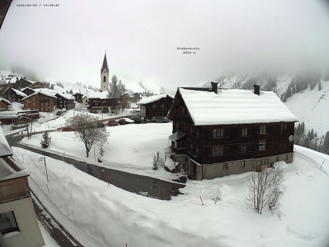 Archiv Foto Webcam Dorfzentrum von Warth