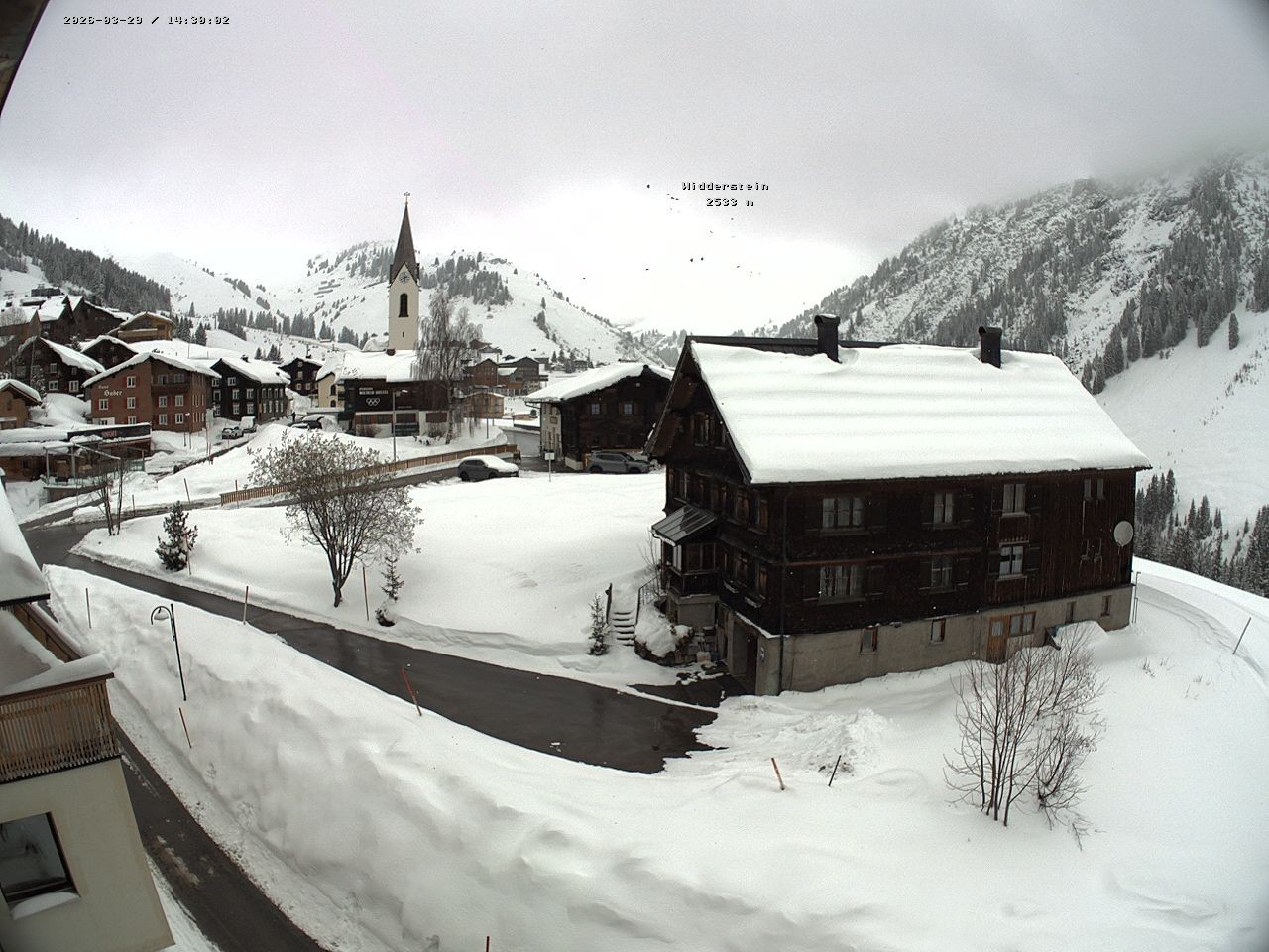 Archiv Foto Webcam Dorfzentrum von Warth