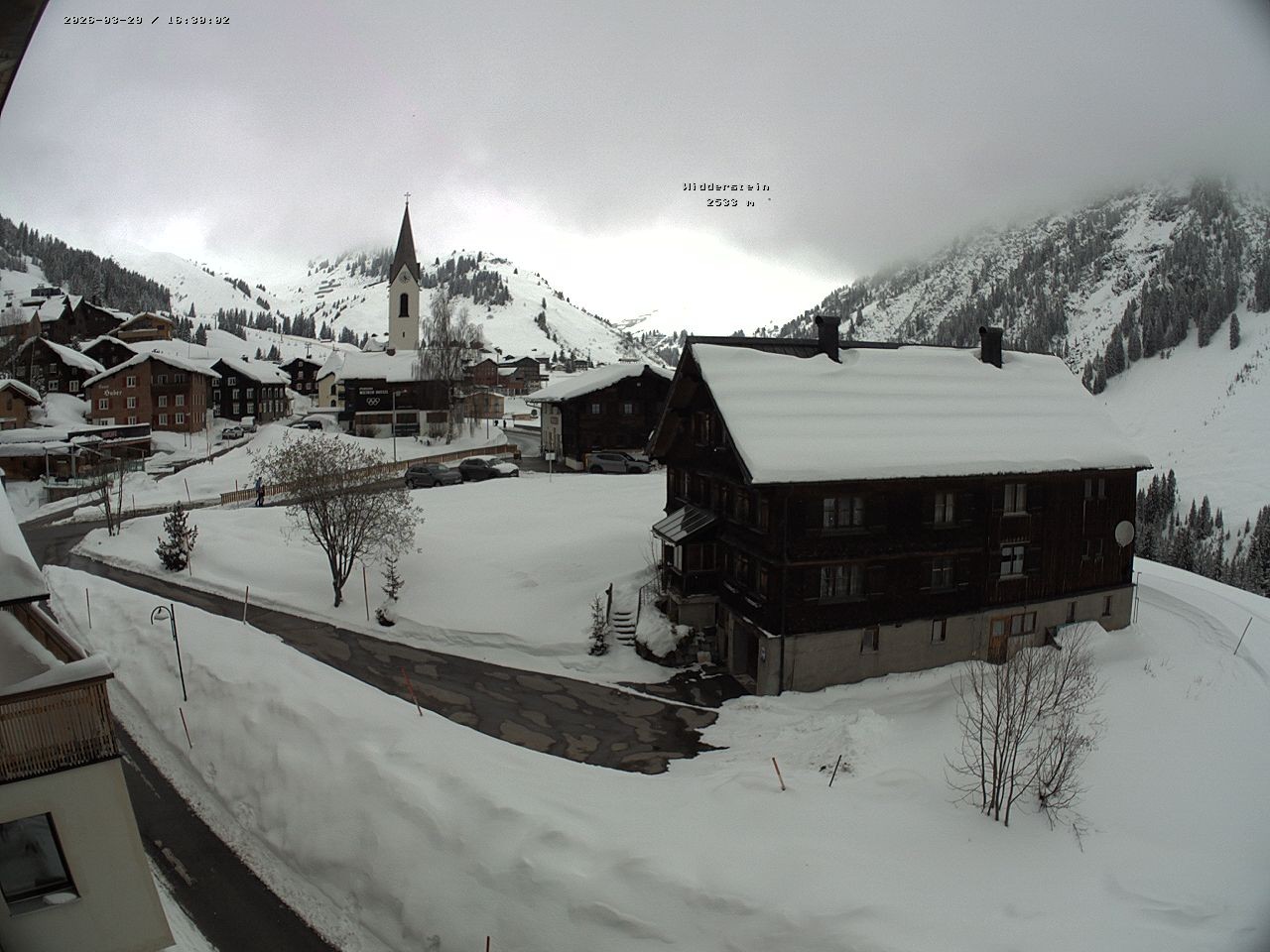 Archiv Foto Webcam Dorfzentrum von Warth