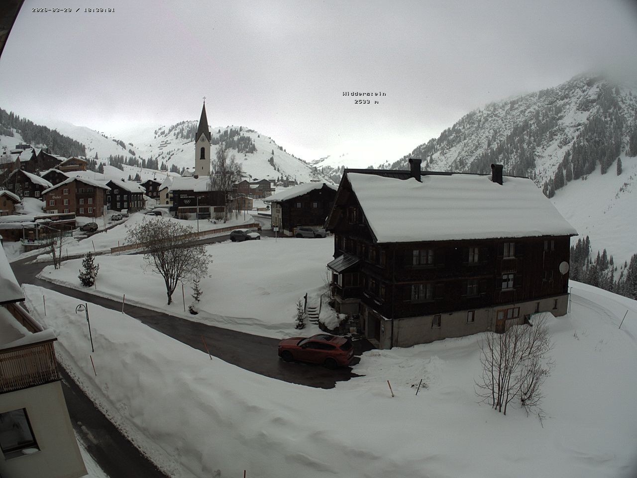 Archiv Foto Webcam Dorfzentrum von Warth