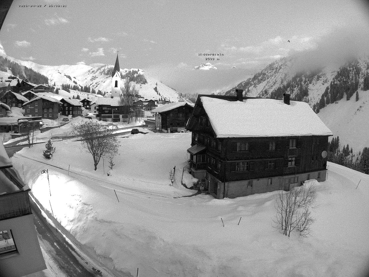 Archiv Foto Webcam Dorfzentrum von Warth