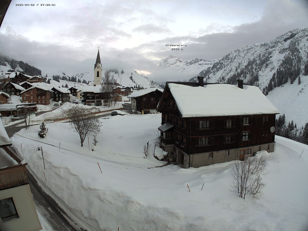 Archiv Foto Webcam Dorfzentrum von Warth