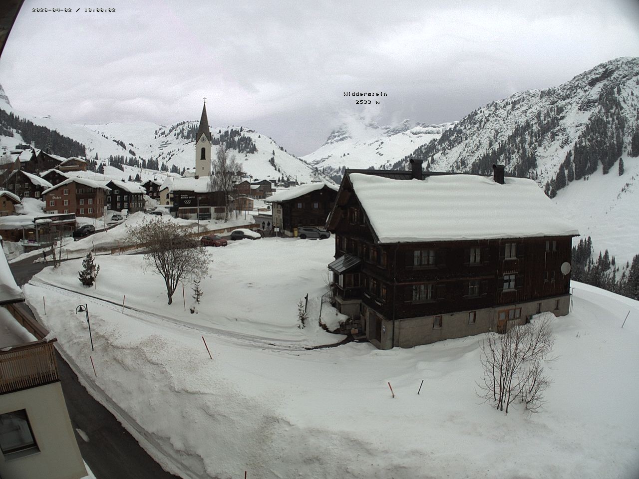 Archiv Foto Webcam Dorfzentrum von Warth