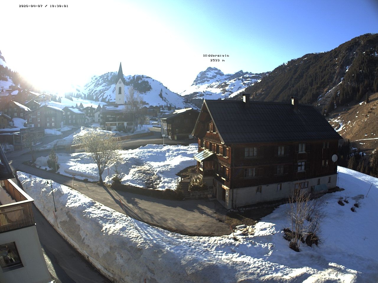 Archiv Foto Webcam Dorfzentrum von Warth