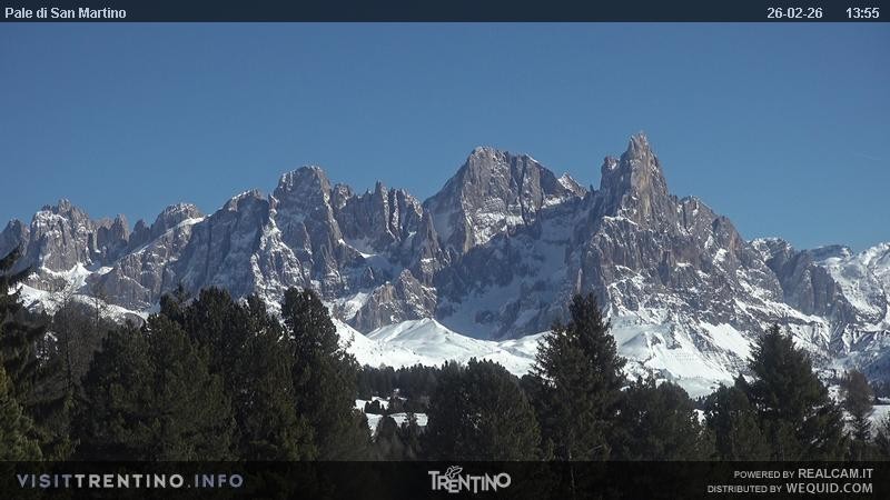 Archiv Foto Webcam Pale di San Martino, Trentino
