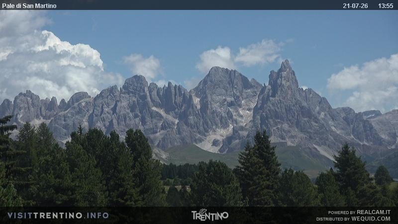 Archiv Foto Webcam Pale di San Martino, Trentino