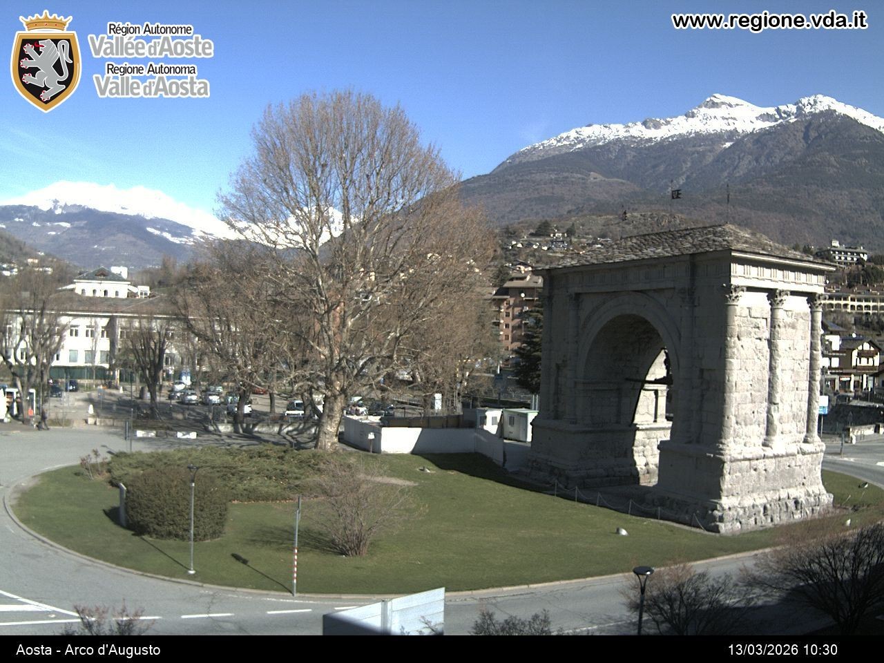 Archiv Foto Webcam Piazza Arco d'Augusto, Aosta