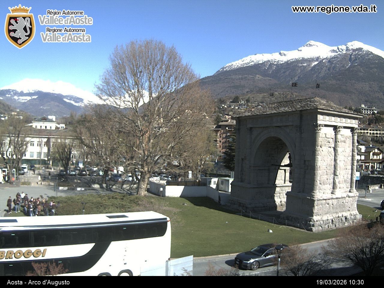 Archived image Webcam Aosta, Piazza Arco d'Augusto