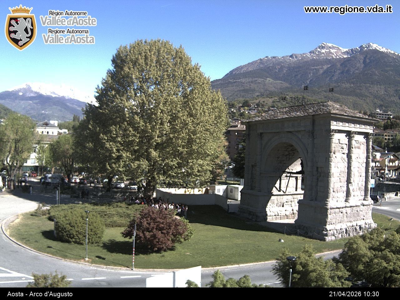 Archiv Foto Webcam Piazza Arco d'Augusto, Aosta