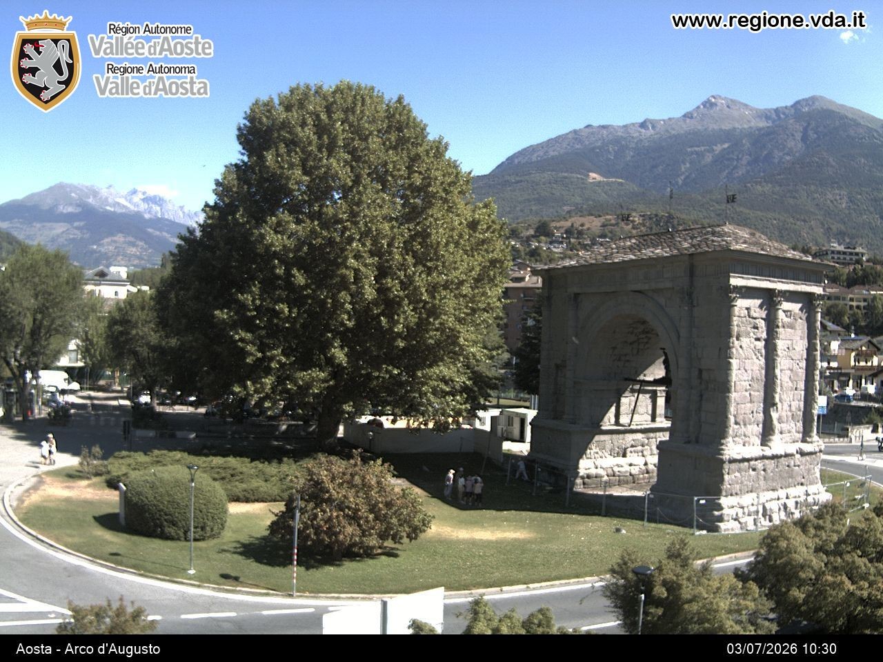 Archived image Webcam Aosta, Piazza Arco d'Augusto