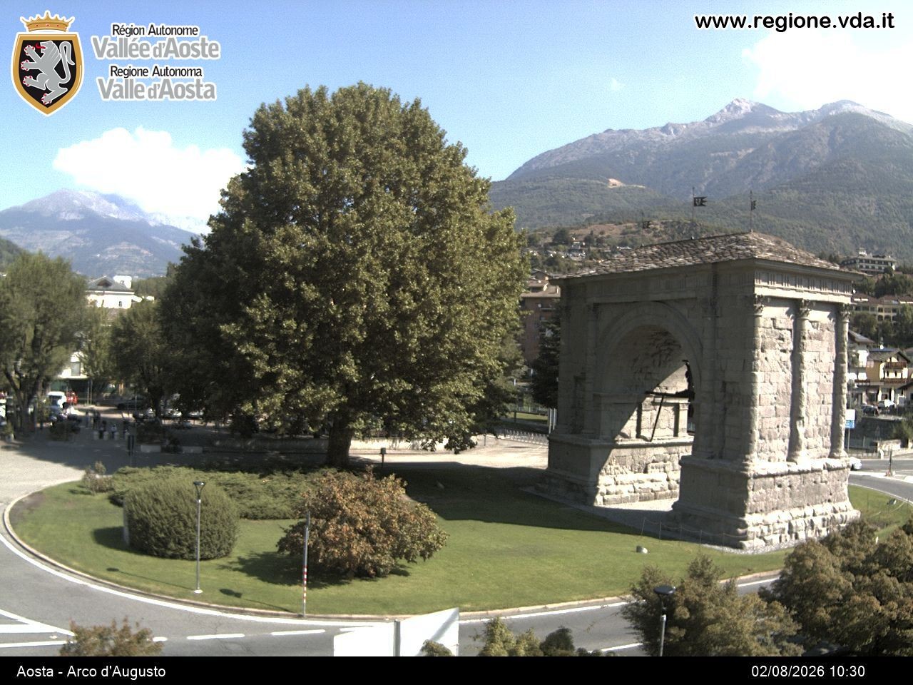 Archiv Foto Webcam Piazza Arco d'Augusto, Aosta
