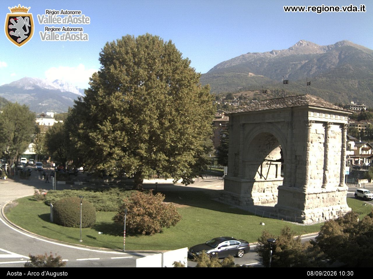 Archiv Foto Webcam Piazza Arco d'Augusto, Aosta