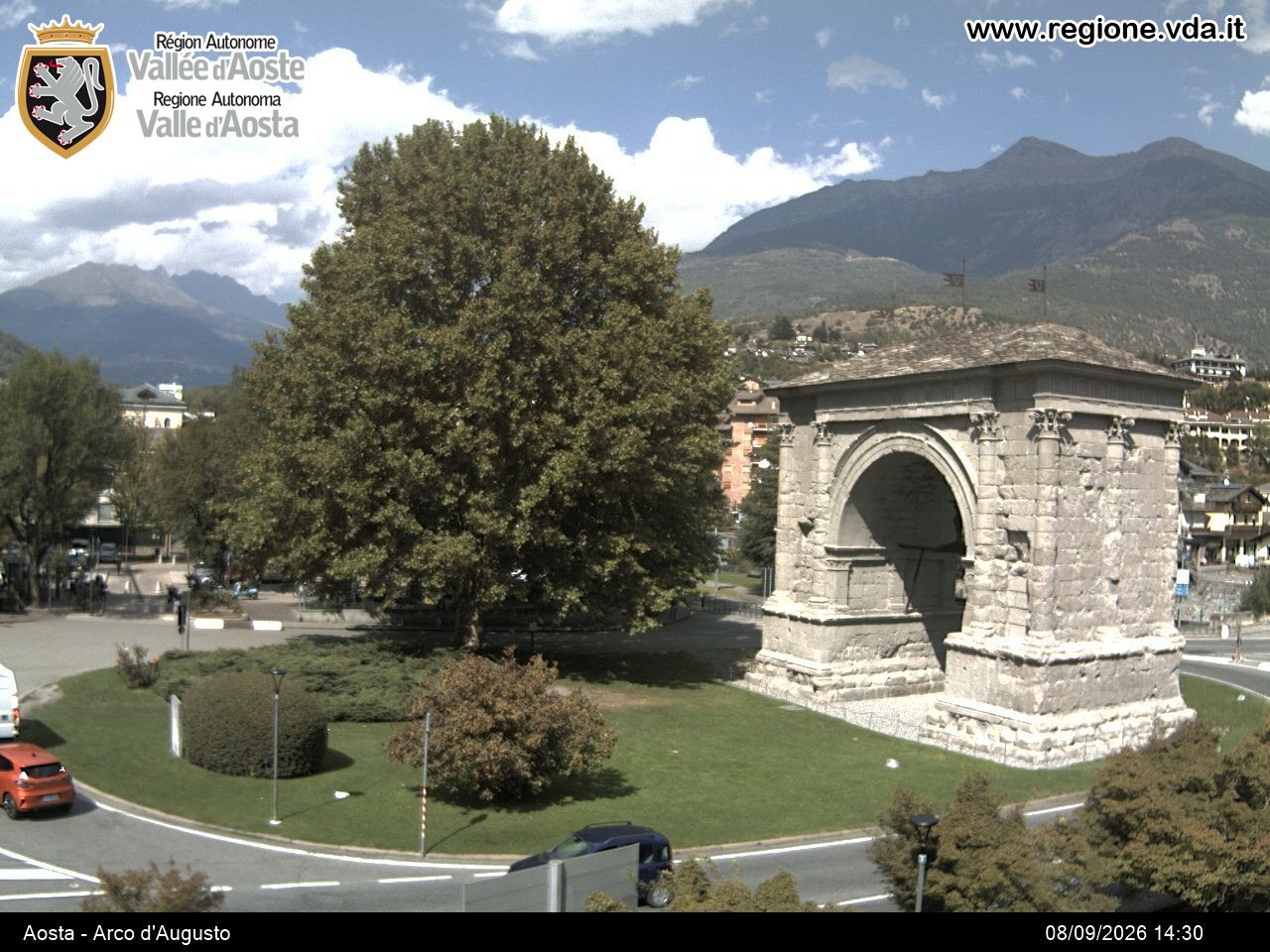 Archiv Foto Webcam Piazza Arco d'Augusto, Aosta