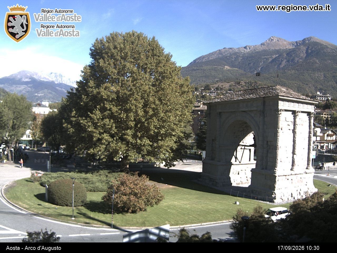 Archiv Foto Webcam Piazza Arco d'Augusto, Aosta