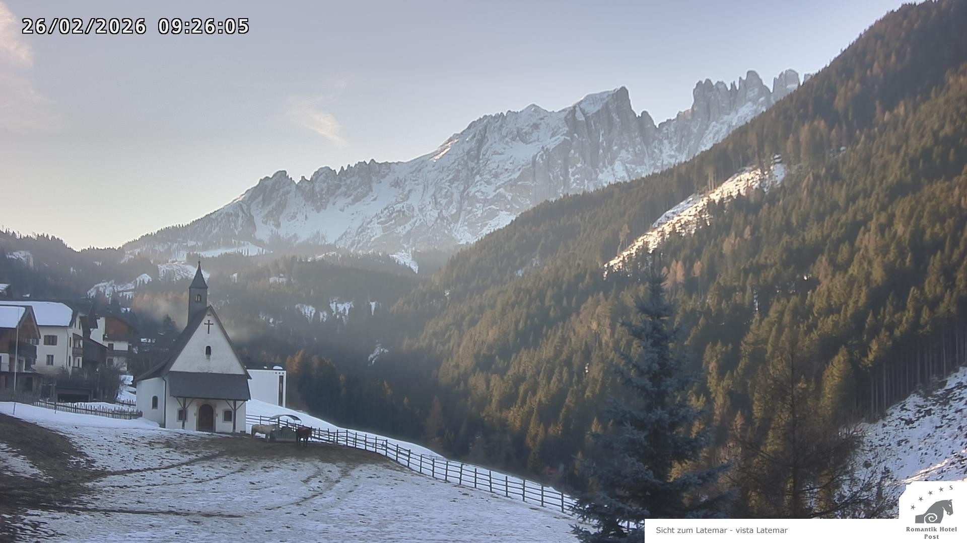 Archived image Webcam Welschnofen: Hotel Post