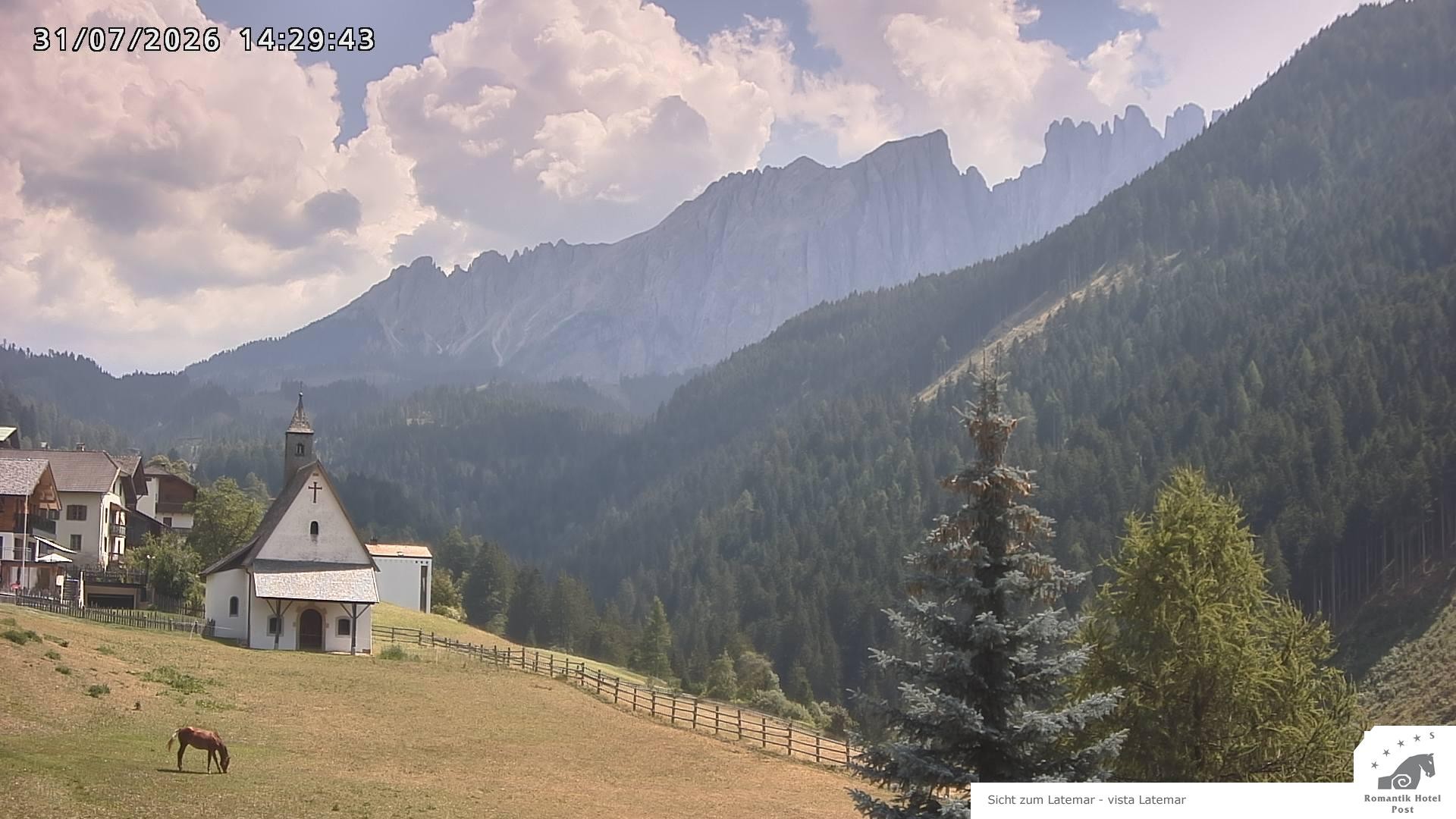 Archived image Webcam Welschnofen: Hotel Post