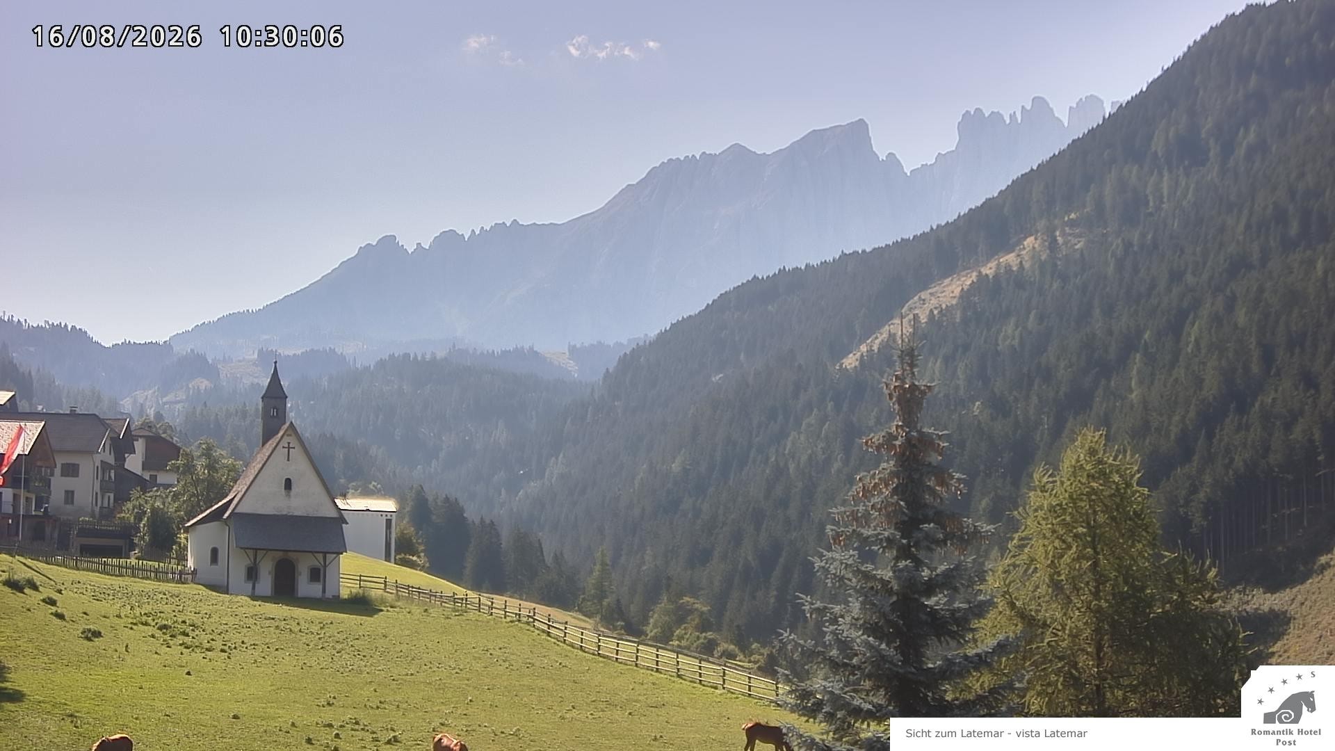 Archived image Webcam Welschnofen: Hotel Post